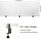 Acrylic Free Standing Screen, 60”W x 22”H Desk Divider Sound Absorbing Cubicle - Image 3