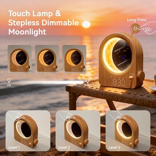 blonbar dual alarm clock for heavy sleepers, dimmable showing dimensions