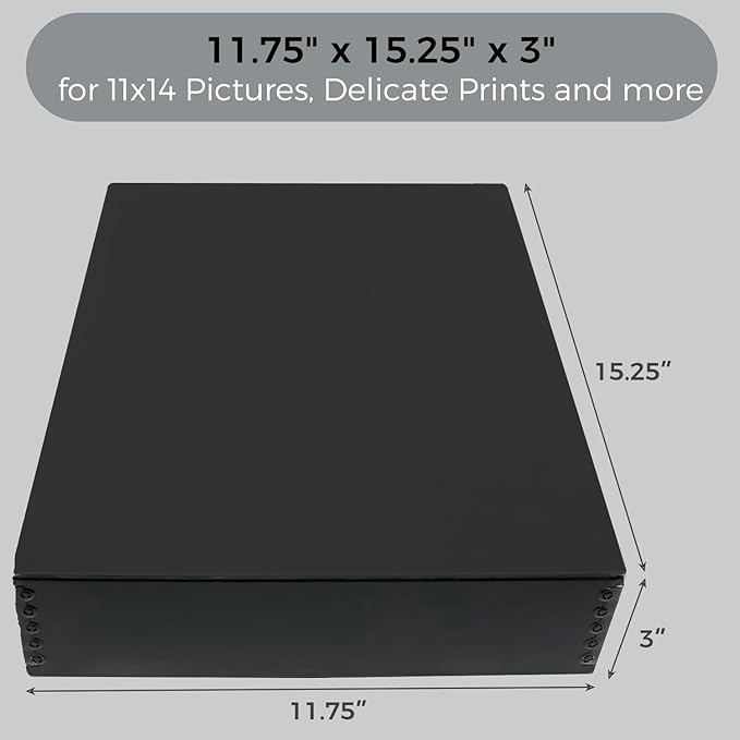 Lineco Museum Archival Storage Box, 11.75x15.25x3 in. Drop Front Design. - Image 2