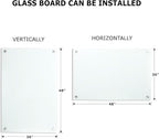 Glass Whiteboard Magnetic Dry Erase White Board 4'x 3' Framless White Surface - Image 3
