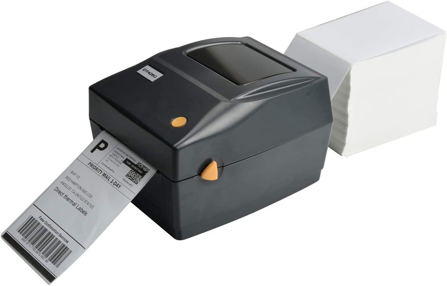 4" x 6" Direct Thermal Shipping Labels - Pack of 500 Fanfold Labels - White Perforated, Permanent-Adhesive, Compatible Zebra & Rollo Thermal Label Printer