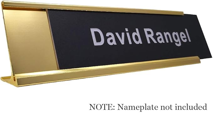 2" x 8" Aluminum Desk Name Plate Holder, Office Business Desk Sign Holder - Image 2
