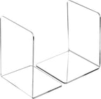 Clear Acrylic Book Ends for Shelves Heavy Duty L Shaped, 2 Pcs