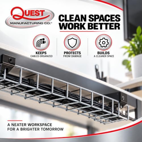 Quest Manufacturing Wire Mesh Cable Tray, 10ft x 12in W x 2in H, 30 Pack