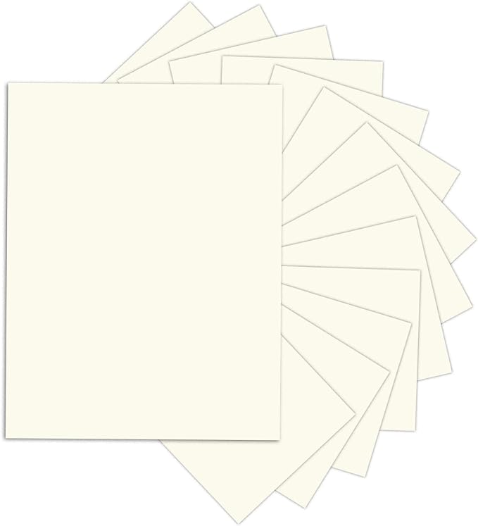 24 Sheets Cream Cardstock 8.5 x 11 Off White Paper, Goefun Ivory Card Stock by Goefun