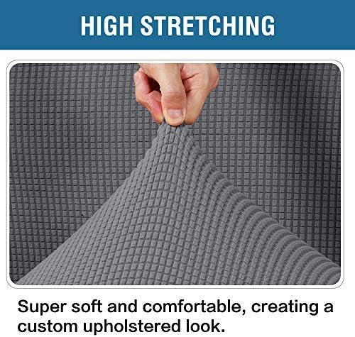 H.VERSAILTEX Ottoman Cover Slipcover Rectangle 33"-38", Grey