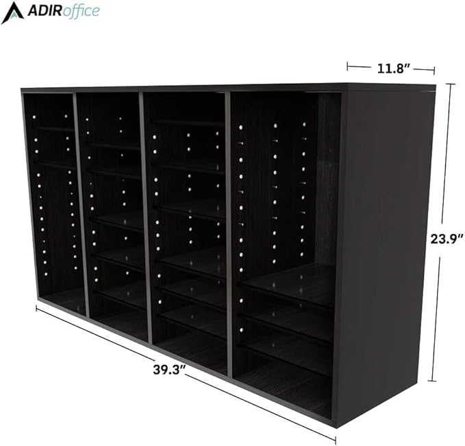 AdirOffice Wooden Adjustable Literature Organizer, 36 Compartment Office Mailbox - Image 3