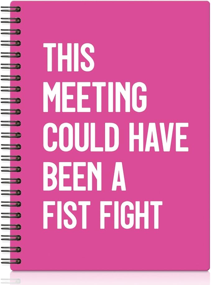 XQLZY This Meeting Could Have Been A Fist Fight Rose Red Spiral Notebook by XQLZY