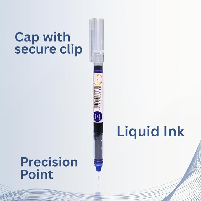 REVAIS Blue Gel Pens Pack of 6 | 0.6mm Smooth Writing Rollerball Pen | Premium - Image 6