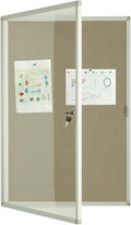 Enclosed Felt Bulletin Board 36x24 inch Lockable Cork Noticeboard Display Cases by Boardest