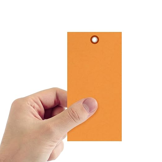 SmartSign 6.25 x 3.125 inch “Orange” Blank Tyvek Shipping Tags - Image 2