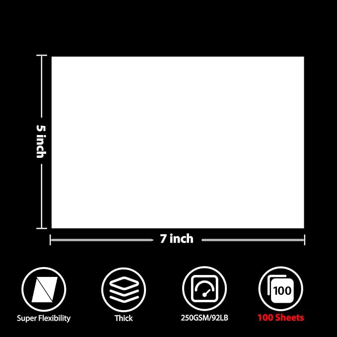 OcePor 100 Sheets Cardstock 5”x 7”, Blank Card Stock 92lb/250gsm, Thick Heavy - Image 2