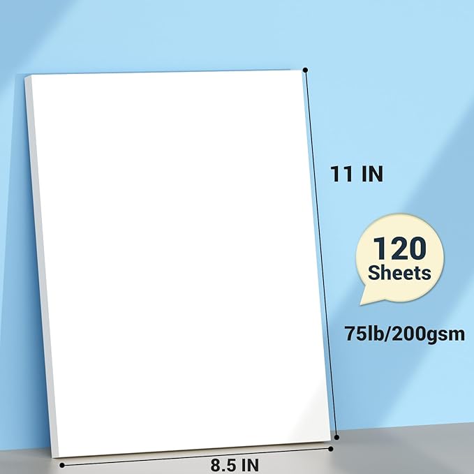 Cardstock Paper, 120 Sheets Card Stock, 200GSM Thick Printer Paper 8.5x11 - Image 2