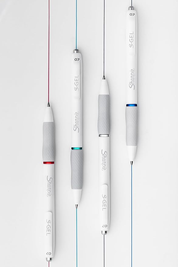 Sharpie S-Gel Pens, Fashion Barrel Gel Pens, Pearl White Body, Medium Point - Image 3