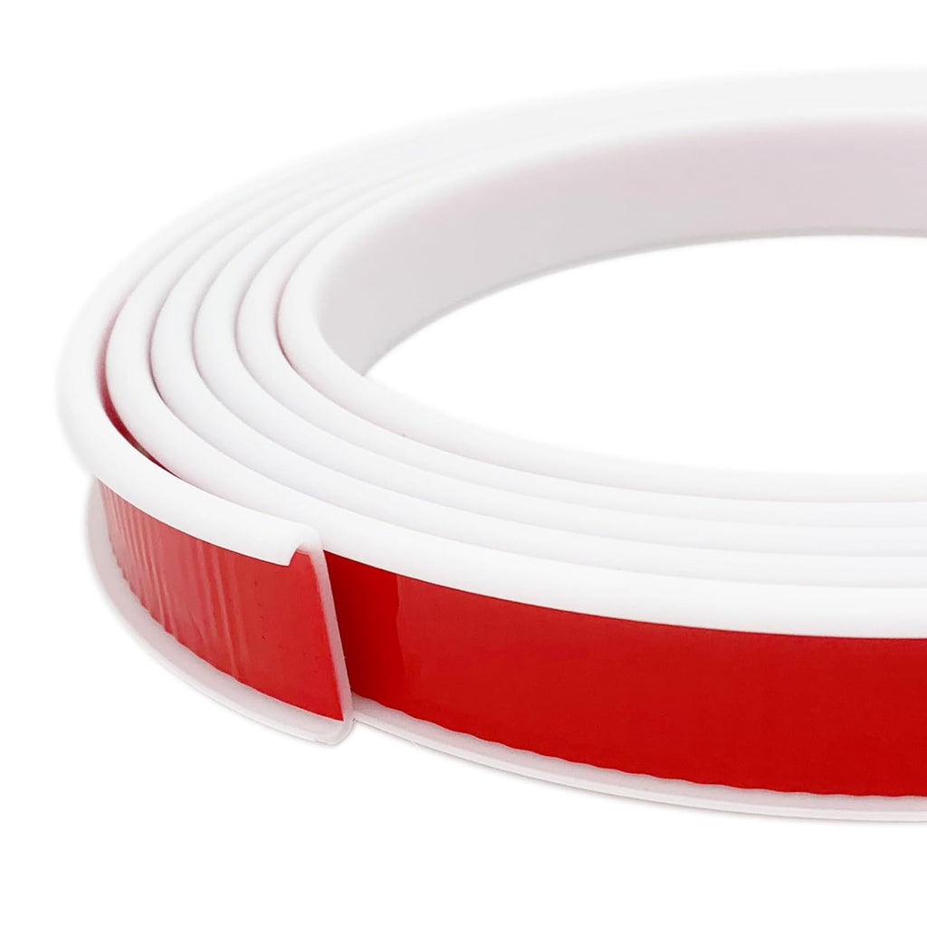 U-Shape Plywood Edge Banding - 3/4" Edge Protector, Self-Adhesive Trim for Veneer, Furniture, Countertop, Table, Sheet Metal - White, 20Ft