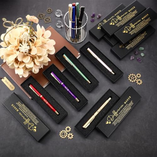 PerKoop 10 Sets Difference Maker Gifts, Appreciation Pens with Boxes | Difference Maker Gifts for Men Women, Inspirational Gifts for Boss Employee Coworker Teacher, Appreciation Party Favors