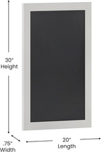 HBCY Creations 20" X 30" Matte White Solid Wood Frame Wall Chalkboard, Magnetic - Image 3