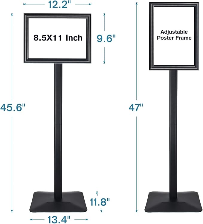 Golemas Sign Stand for Display, 11lbs Integrated Rod Heavy Duty Pedestal Floor - Image 7