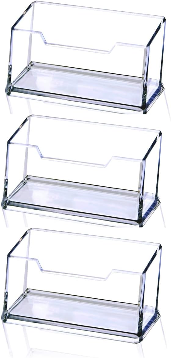 Meschett 3 Pack Clear Acrylic Business Card Holder, Name Card Organizer by MESCHETT