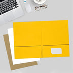 LUXPaper 9" x 12" Presentation Folders | Two Pocket | Sunflower Yellow | 100lb. - Image 6