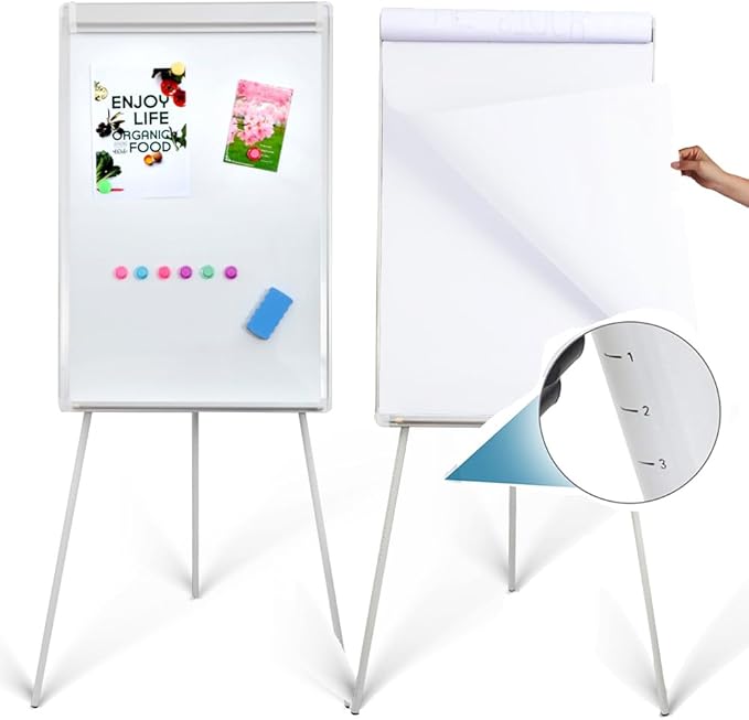 DexBoard 2-Pack 36 x 24 Inch Magnetic Dry Erase Easel Tripod Stand, Height by DexBoard