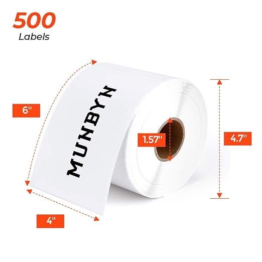 MUNBYN 4x6 Inch Direct Thermal Labels, 1000 Sheets/2 Rolls, Shipping Paper - Image 3