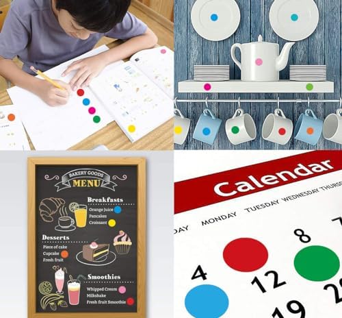 PARLAIM 1050 PCS Color Coding Labels Circle Dot Stickers,10 Color Style Colorful Coding Label Sticker for Office,Student Classroom