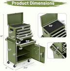 dreamade 5-drawer tool chest combo, rolling tool cabinet, close-up detail