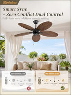 fanbulous 52" tropical outdoor ceiling fan no light, side view