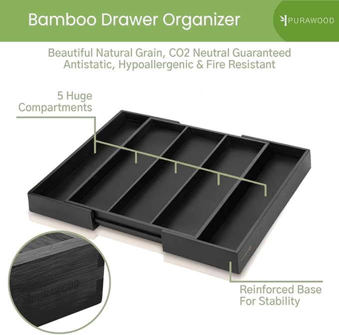 Purawood Kitchen Drawer Organizer - Image 3