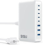 USB C Charger Block 515W GaN IV 8 Port Fast Charging Station Hub, Dual PD 100W by GKUTW