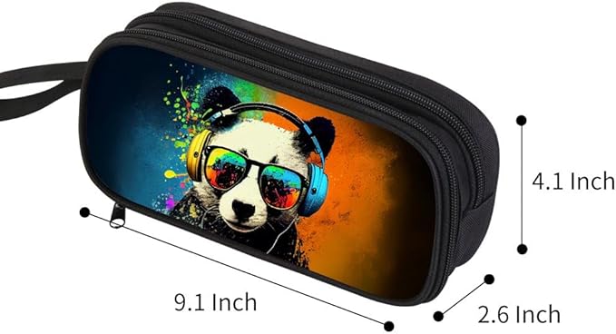 HiGaits Pencil Case for Boys, Durable Pen Box Panda - Image 2