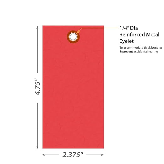 SmartSign 4.75 x 2.375 inch “Red” Blank Tyvek Shipping Tags - Image 4