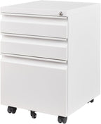 letaya 3 drawer mobile file cabinet with lock, main product view
