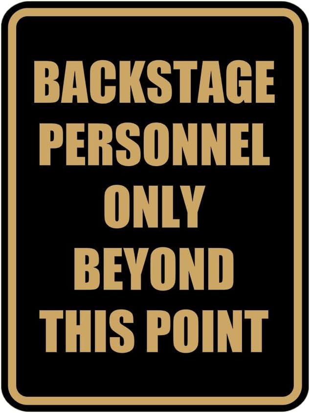 Portrait Round Backstage Personnel Only Beyond This Point Door or Wall Sign by SignsByLITA