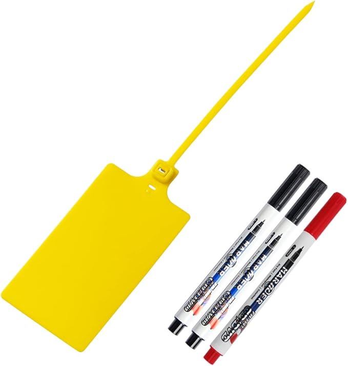 200Pcs Plastic Seals Shipping Label Tags, Writable Marker Big Sign Tie by FVSEC