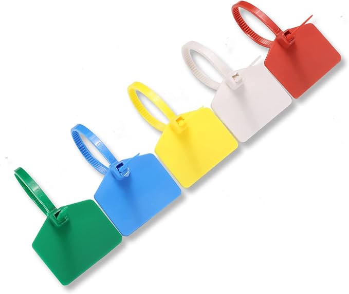 4 in Marker Nylon Cable Ties, Plastic Water Proof Tags, Self-Locking Written-on by QSFPTEK