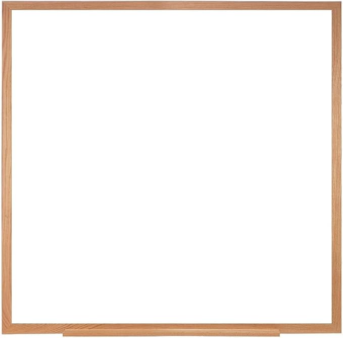 Ghent 4 x 4 Porcelain Magnetic Whiteboard, Wood Frame, 1 Marker, 1 Eraser by Ghent