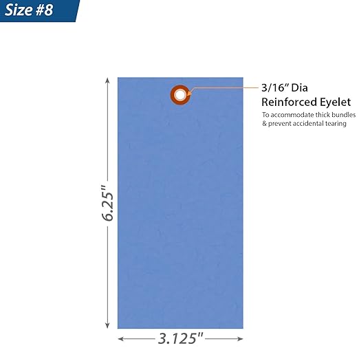 SmartSign 6.25 x 3.125 inch “Blue” Blank Tyvek Shipping Tags - Image 3