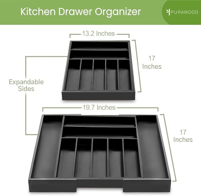 Purawood Bamboo Drawer Organizer - Image 2