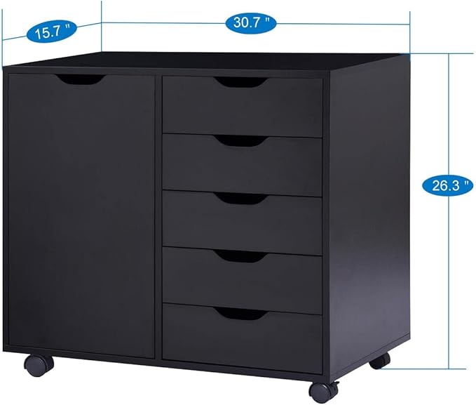 Naomi Home Amy 5-Drawer Craft & Office Storage Cabinet - Image 9