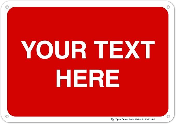 Personalized Custom Red Background Customize by SigoSigns