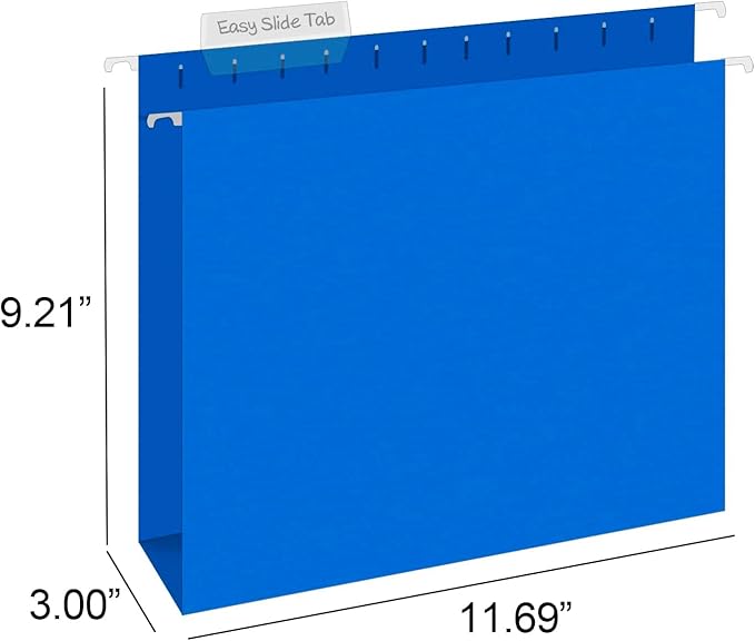 HERKKA Extra Capacity Hanging File Folders, 60 Pack Reinforced Letter Size - Image 2