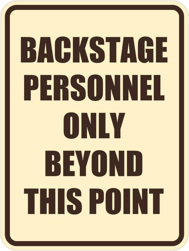 Portrait Round Backstage Personnel Only Beyond This Point Door or Wall Sign by SignsByLITA