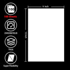 OcePor 100 Sheets White Cardstock 9” x 12”, 92lb/250gsm Black Card Stock - Image 2