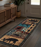 yihouse washable rustic cabin runner rug 2x6 hallway, close-up detail