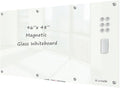 J&J worldwide Magnetic Glass Whiteboard 8' x 4', 96 x 48 Inches Large Frameless by JJworldwide