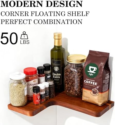 floating corner shelves, wall shelf set of 3, side view