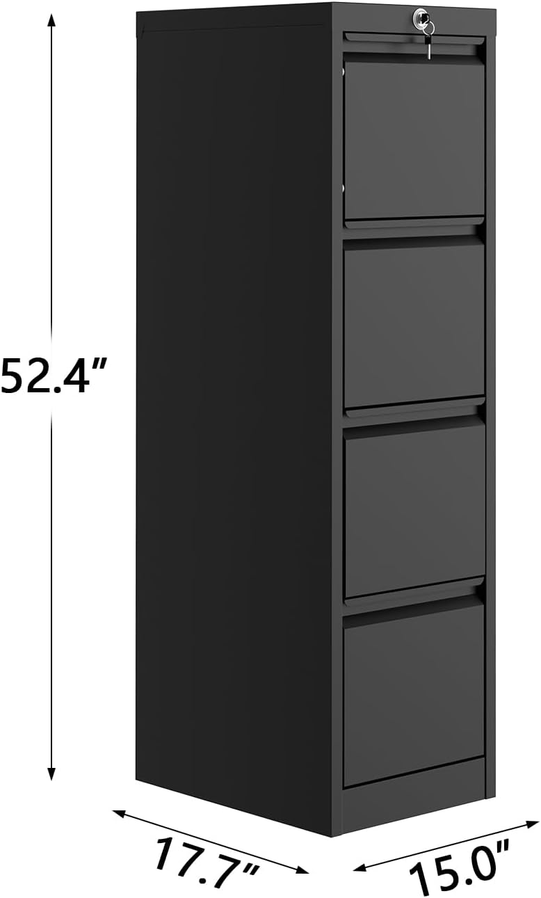 garveehome 4-drawer file cabinet with lock - heavy shown in use