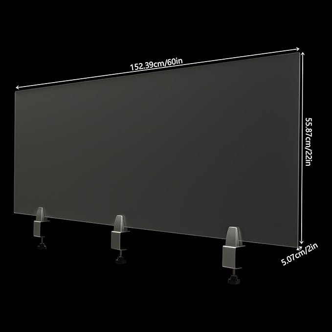 KONKENIE Acrylic Office Privacy Partition Indoor Desk Divider Guard Rectangle - Image 2